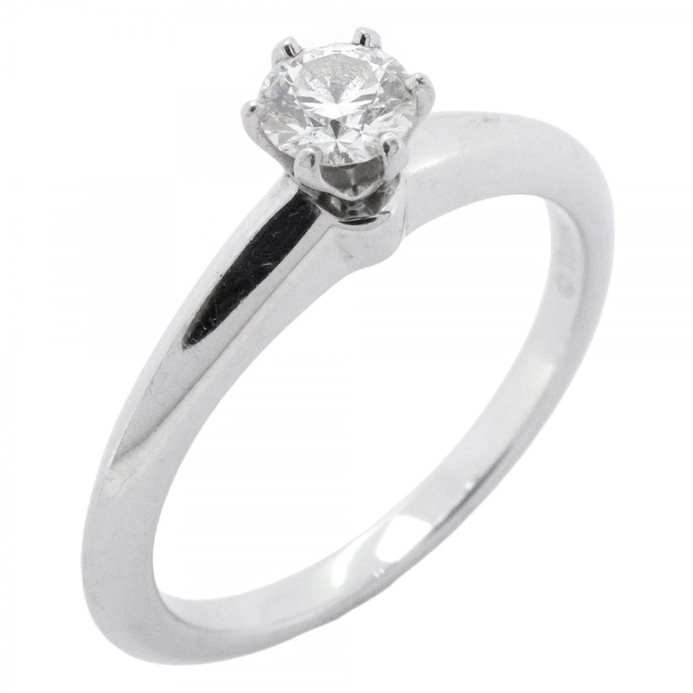 Tiffany & Co. Platinum Diamond Solitaire Ring - 0.23 Ct. Certificate & Box Sz. 5 - Picture 6 of 14